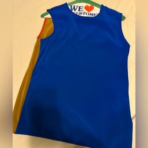 Diane Von Furstenberg 100% twill silk Royal Blue and Carmel Top